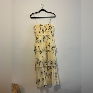 Yellow Bodice Floral Self-Portrait Dress Size 4